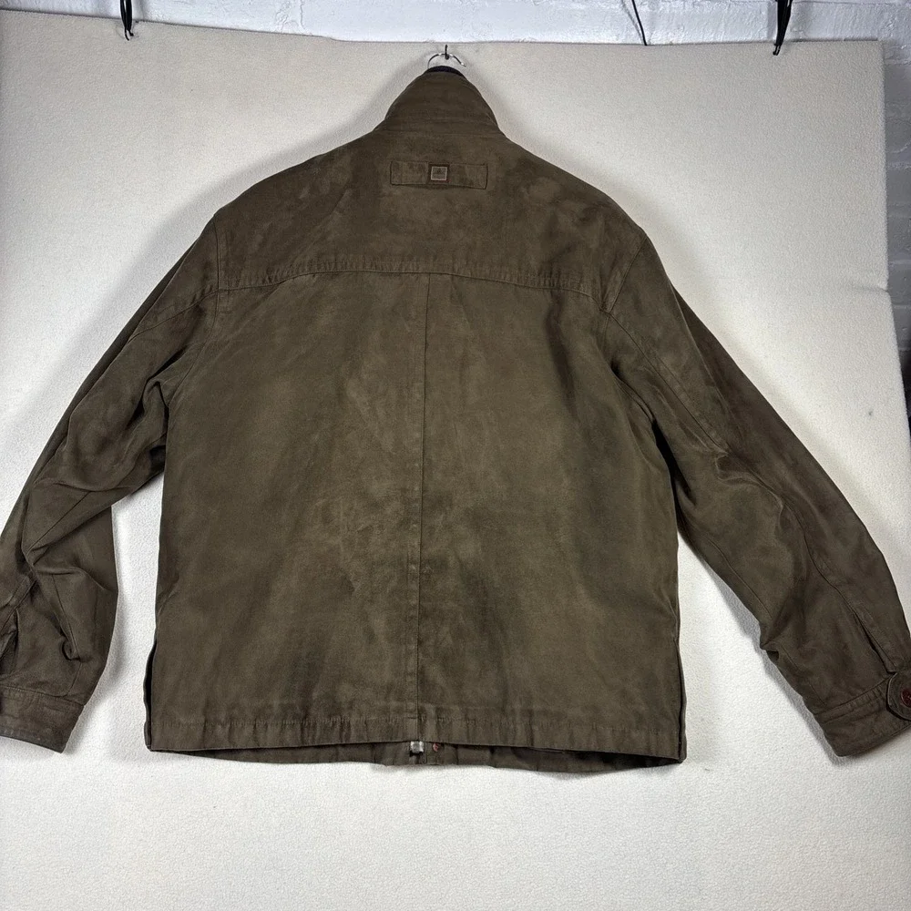 Rainforest Suede Bomber Jacket Mens‎ M Full Zip Stand Up Collar w/ Liner EUC
